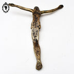Christ crucifix H 33 cm en bronze doré signé J Mehary