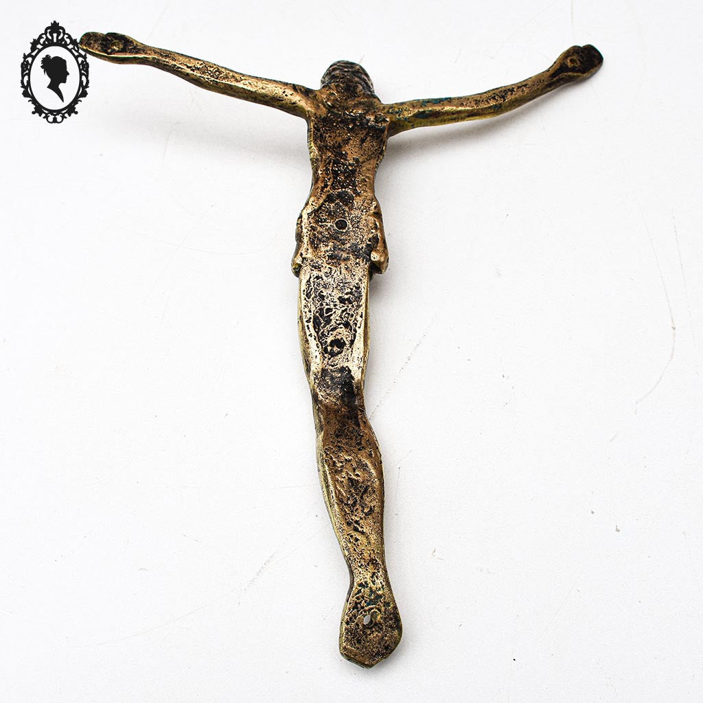 Christ crucifix H 33 cm en bronze doré signé J Mehary