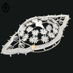Couronne florale ange perles blanches objet de curiosité mortuaire ancienne 1900 H 76 cm