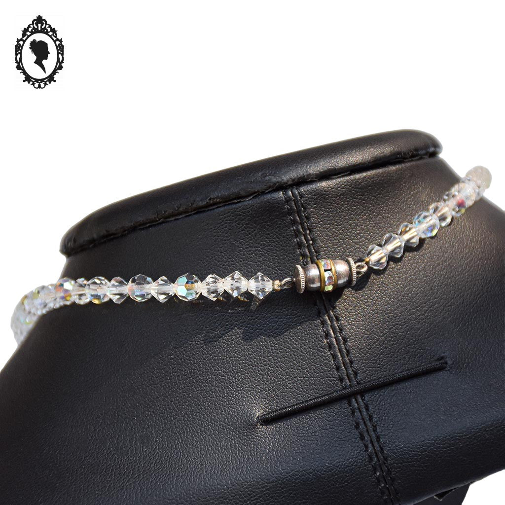 Élégant collier en cristal aurore boréale en cascade bijou ancien vintage