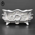 Jardinière ou cache pot en fonte argent grise ancienne