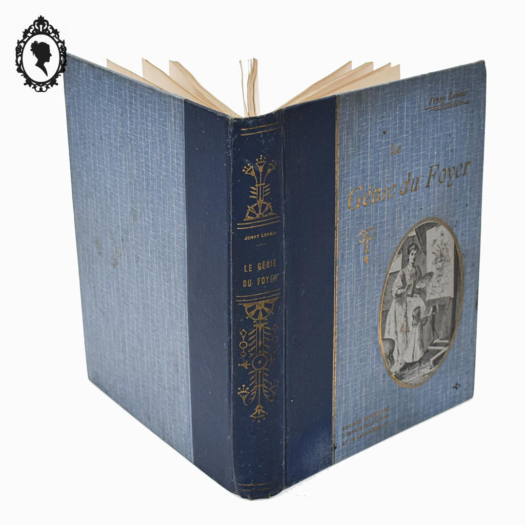 Livre bleu ancien Le Génie du Foyer de Jenny Lensia 1913