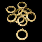 Lot 10 anneaux en bronze plein D 7,5 cm rang de perles accessoire pour rideau ancien