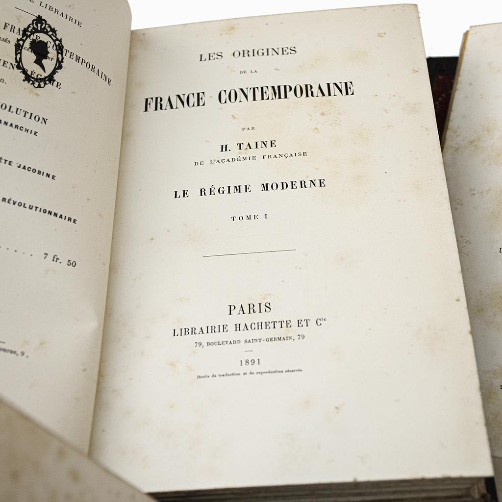 Lot 3 livres Les origines de la France contemporaine fin XIX anciens