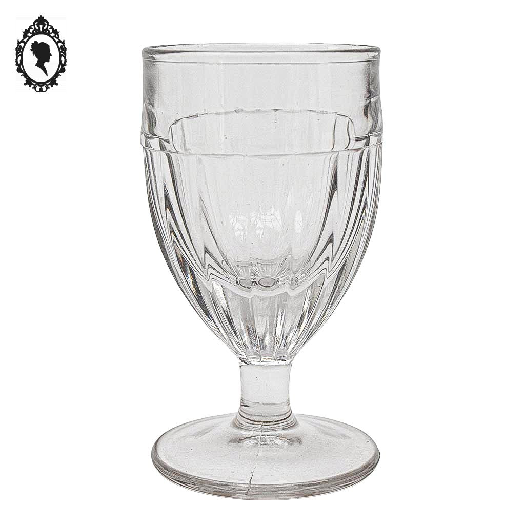 Lot 6 verres à digestif bistrot épais blancs à pied anciens