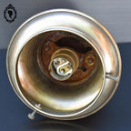 Lustre industriel lampe suspension indus abat jour émaillé et laiton vintage