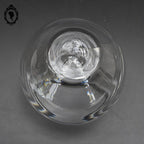 Magnifique vase en cristal épais blanc rond forme œuf handmade vintage