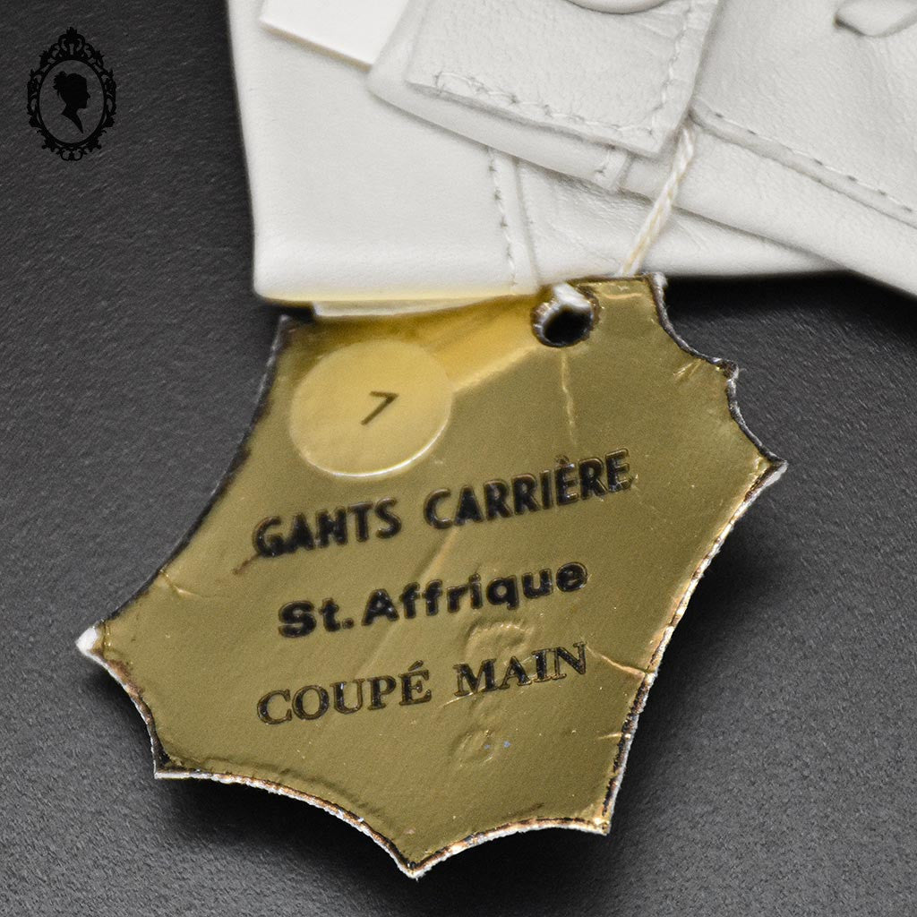 Magnifiques gants femme cuir souple gris clair beige T 7 vintage et neuf