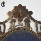 Miroir ange baroque ovale cadre bronze doré vintage 72,5 x 48 cm