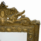 Miroir ancien avec fronton chimère phénix doré style Régence ou Napoléon 3 H 60 cm