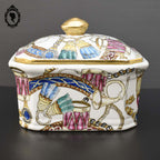 Rare terrine porcelaine passementerie tambour corne de chasse asiatique ancienne ART D’ASIE