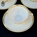 Service 12 tasses à café pots cafetière sucrier porcelaine fine UC Limoges blanc doré