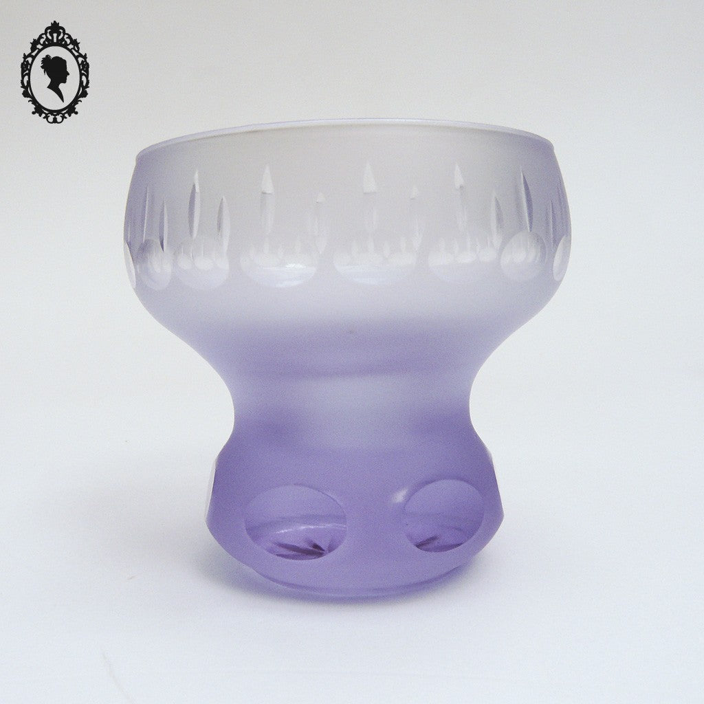 Rare service à dessert coupe et 5 coupelles en cristal violet ancien Art Déco