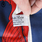 Superbe foulard soie collection La Prévention Routière rare bleu blanc rouge vintage