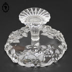 Superbe petit compotier coupelle coupe serviteur plat sur pied en verre moulé vintage
