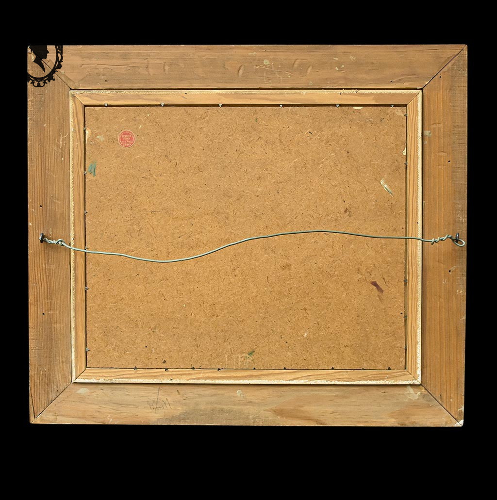 Tableau peinture à l’huile paysage signé Roger Serpantié sur isorel vintage