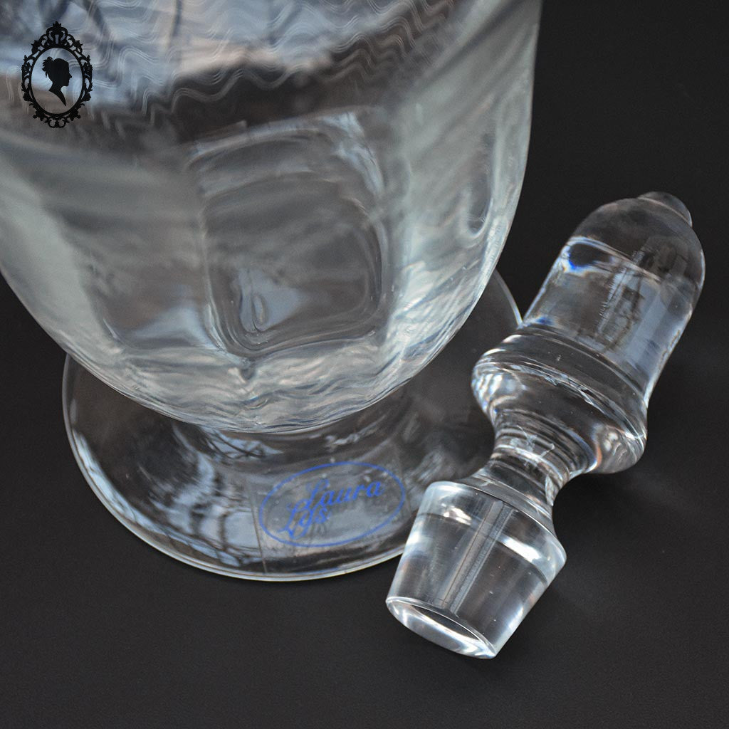 Très élégante carafe forme amphore en verre Laura Lys vintage et chic