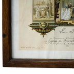 Cadre en bois avec un Souvenir certificat religieux de communion solennelle 1922 — Bouasse-Lebel