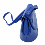 Sac vintage Orphelia en cuir bleu à bandoulière – Fabriqué en Italie