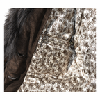 Superbe veste Oakwood en daim cuir marron et fourrure cintrée et ceinturée taille S