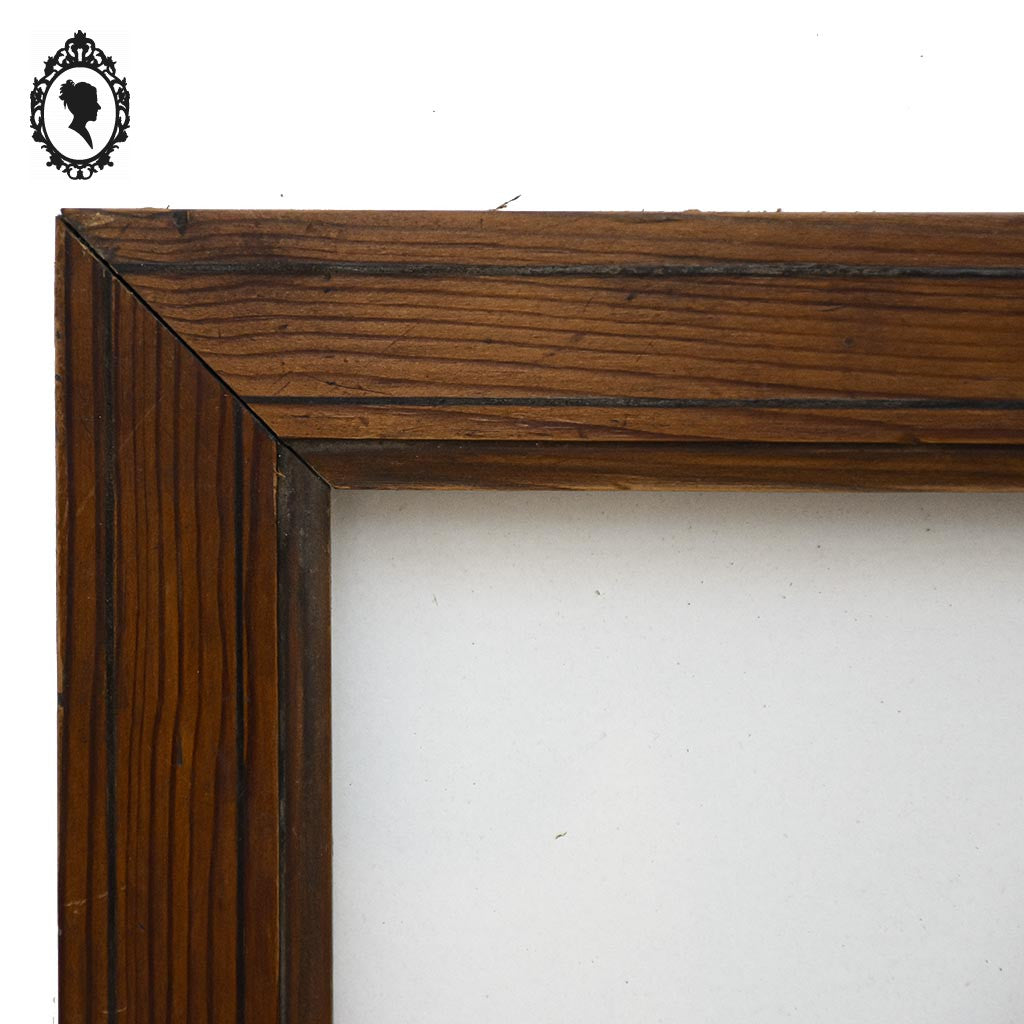 Cadre ancien en bois rectangulaire 27 x 21,2 cm feuillure 21 x 15,4 cm