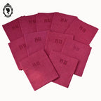 Lot 11 serviettes anciennes teint rose fuchsia monogrammes BN 82 x 60 cm