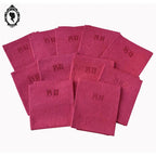 Lot 11 serviettes anciennes teint rose fuchsia monogrammes BN 82 x 60 cm