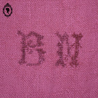 Lot 11 serviettes anciennes teint rose fuchsia monogrammes BN 82 x 60 cm