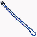 Sautoir long collier bleu perles en verre vintage